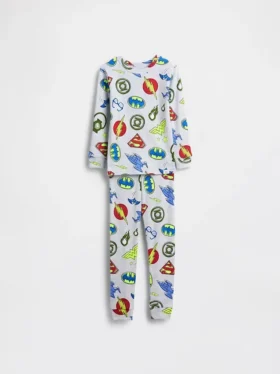 Conjunto de pijama de algodón orgánico cepillado para bebés y niños