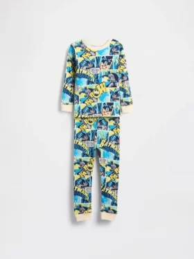 Conjunto de pijama de algodón orgánico cepillado para bebés y niños