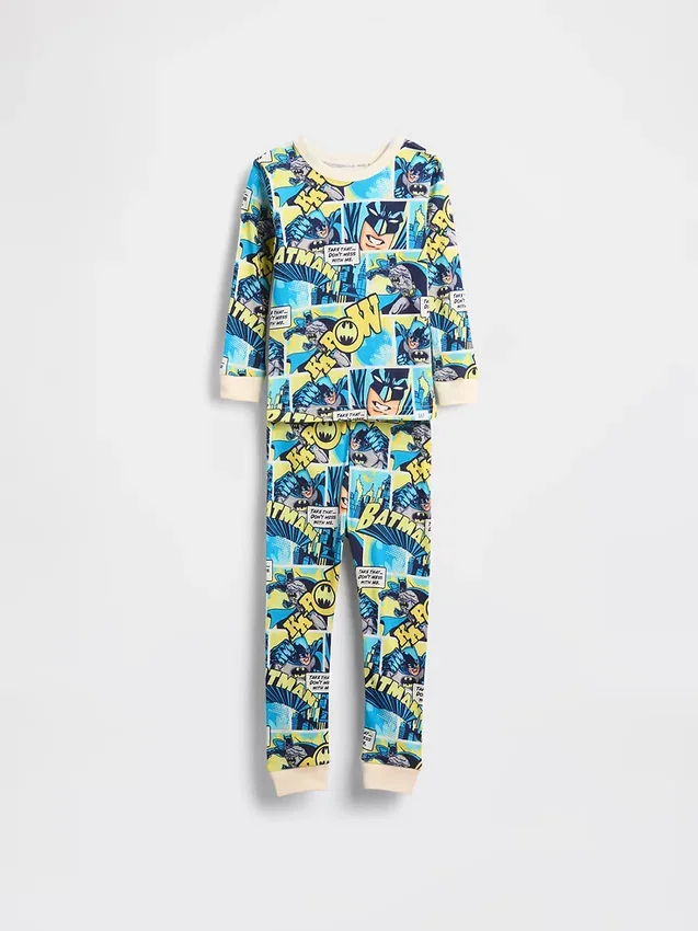Conjunto de pijama de algodón orgánico cepillado para bebés y niños