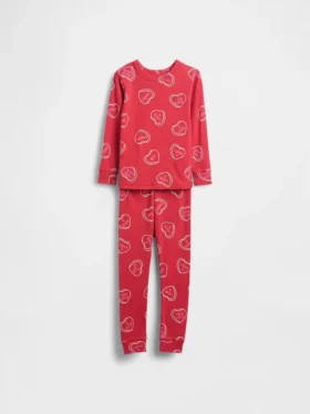 Conjunto de pijama de algodón orgánico cepillado para bebés y niños