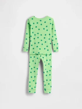 Conjunto de pijama de algodón orgánico cepillado para bebés y niños