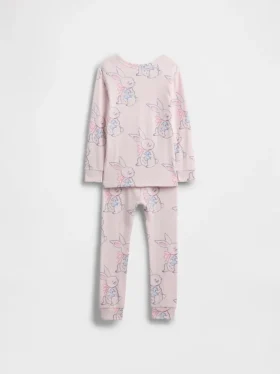 Conjunto de pijama de algodón orgánico cepillado para bebés y niños