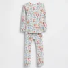 Conjunto de pijama de algodón orgánico cepillado para bebés y niños