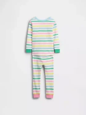 Conjunto de pijama de algodón orgánico cepillado para bebés y niños
