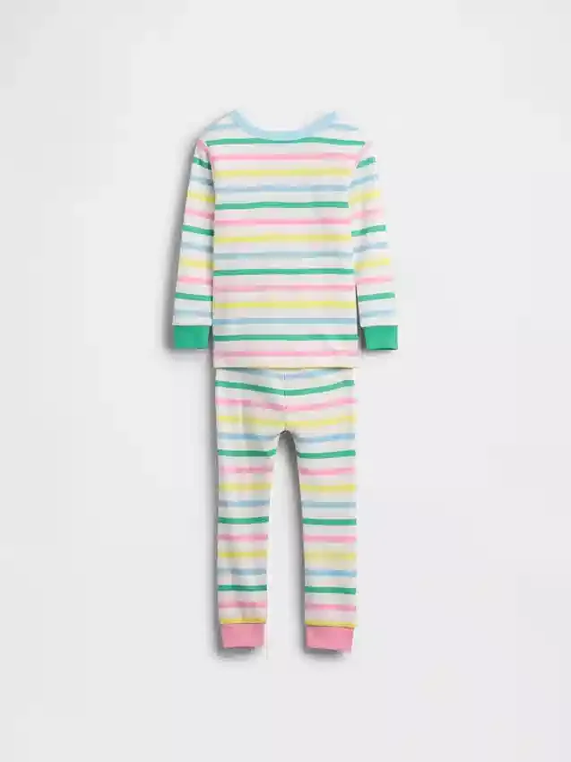 Conjunto de pijama de algodón orgánico cepillado para bebés y niños