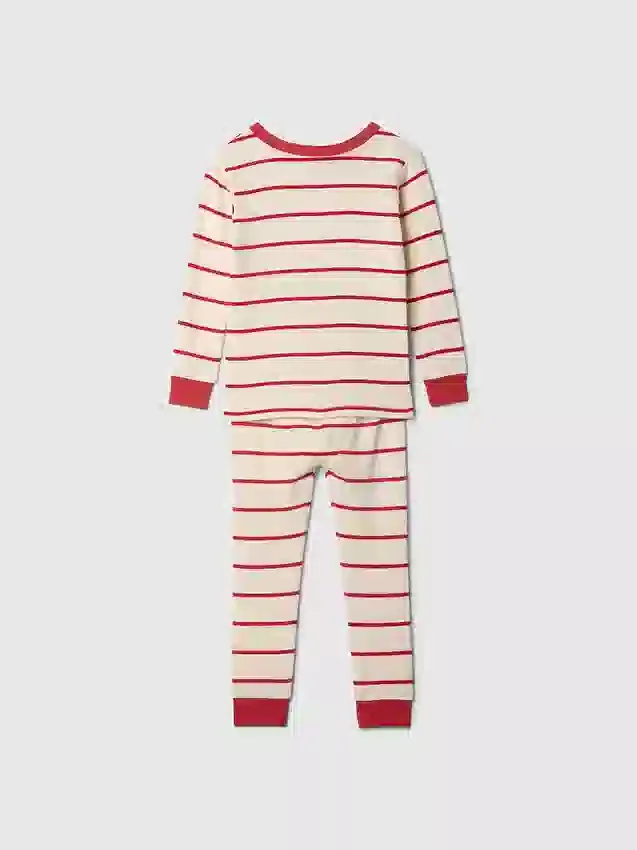 Conjunto de pijama de algodón orgánico cepillado para bebés y niños