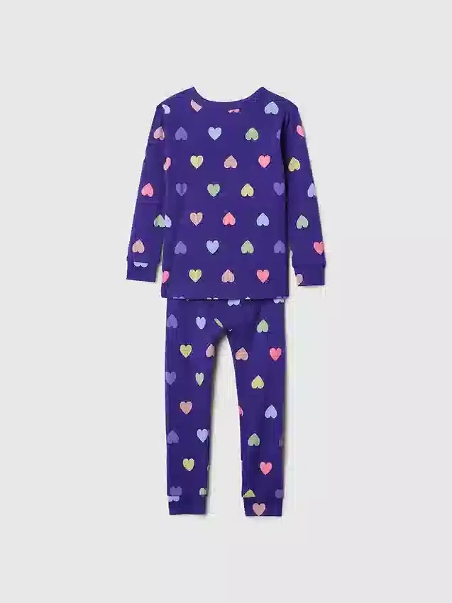 Conjunto de pijama de algodón orgánico cepillado para bebés y niños