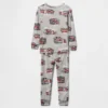 Conjunto de pijama de algodón orgánico cepillado para bebés y niños