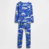 Conjunto de pijama de algodón orgánico cepillado para bebés y niños