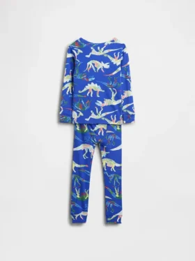 Conjunto de pijama de algodón orgánico cepillado para bebés y niños