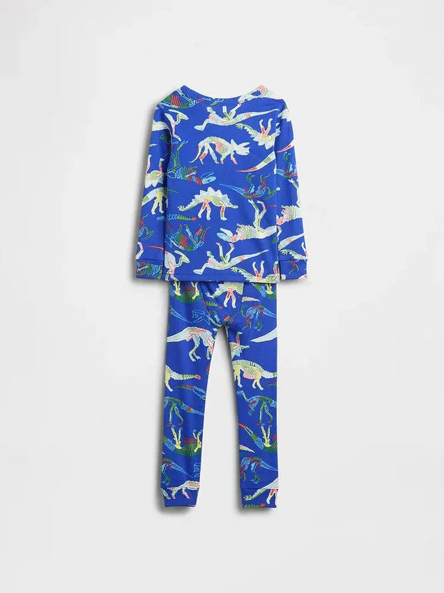 Conjunto de pijama de algodón orgánico cepillado para bebés y niños