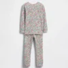 Conjunto de pijama de algodón orgánico cepillado para bebés y niños