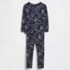 Conjunto de pijama de algodón orgánico cepillado para bebés y niños