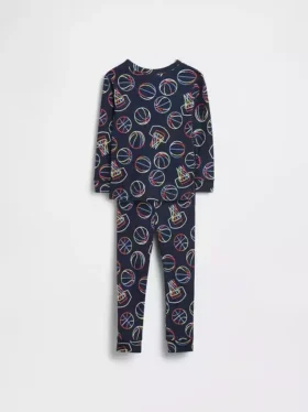 Conjunto de pijama de algodón orgánico cepillado para bebés y niños