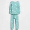 Conjunto de pijama de algodón orgánico cepillado para bebés y niños