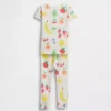 Conjunto de pijama de algodón orgánico cepillado para bebés y niños