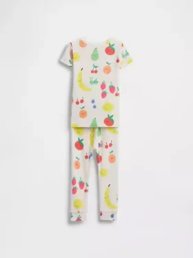 Conjunto de pijama de algodón orgánico cepillado para bebés y niños