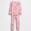Conjunto de pijama de algodón orgánico cepillado para bebés y niños