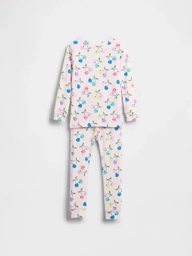 Conjunto de pijama de algodón orgánico cepillado para bebés y niños