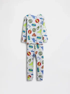 Conjunto de pijama de algodón orgánico cepillado para bebés y niños