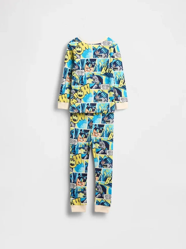 Conjunto de pijama de algodón orgánico cepillado para bebés y niños