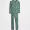 Conjunto de pijama de algodón orgánico cepillado para niños