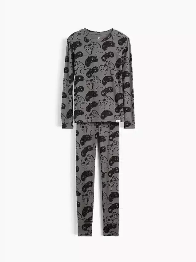 Conjunto de pijama de algodón orgánico cepillado para niños