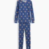Conjunto de pijama de algodón orgánico cepillado para niños