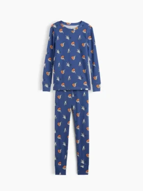 Conjunto de pijama de algodón orgánico cepillado para niños