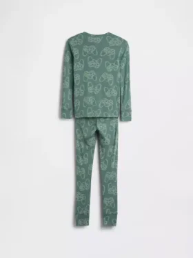 Conjunto de pijama de algodón orgánico cepillado para niños