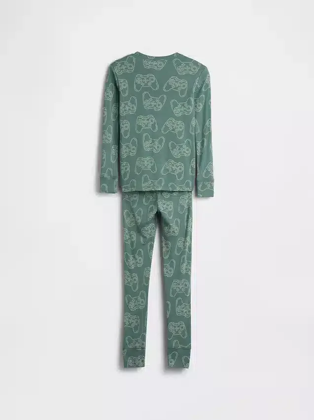 Conjunto de pijama de algodón orgánico cepillado para niños