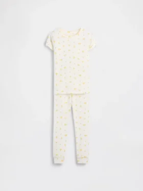 Conjunto de pijama de algodón orgánico cepillado para niños y bebés