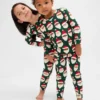 Conjunto de pijama de fiestas de algodón orgánico cepillado para niños y bebés