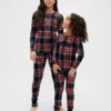 Conjunto de pijama de fiestas de algodón orgánico cepillado para niños y bebés