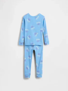 Conjunto de pijama de fiestas de algodón orgánico cepillado para niños y bebés