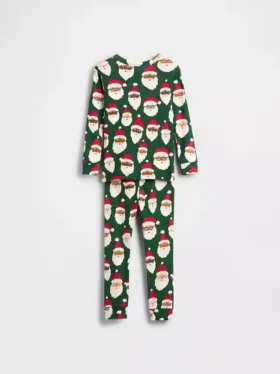 Conjunto de pijama de fiestas de algodón orgánico cepillado para niños y bebés