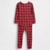 Conjunto de pijama de fiestas de algodón orgánico cepillado para niños y bebés
