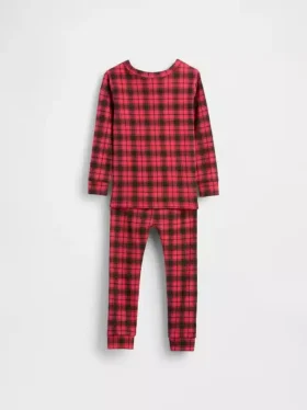 Conjunto de pijama de fiestas de algodón orgánico cepillado para niños y bebés