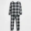 Conjunto de pijama de fiestas de algodón orgánico cepillado para niños y bebés