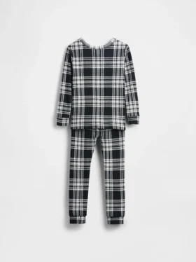 Conjunto de pijama de fiestas de algodón orgánico cepillado para niños y bebés