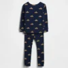 Conjunto de pijama de fiestas de algodón orgánico cepillado para niños y bebés