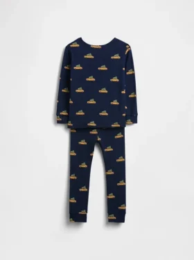 Conjunto de pijama de fiestas de algodón orgánico cepillado para niños y bebés