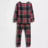 Conjunto de pijama de fiestas de algodón orgánico cepillado para niños y bebés