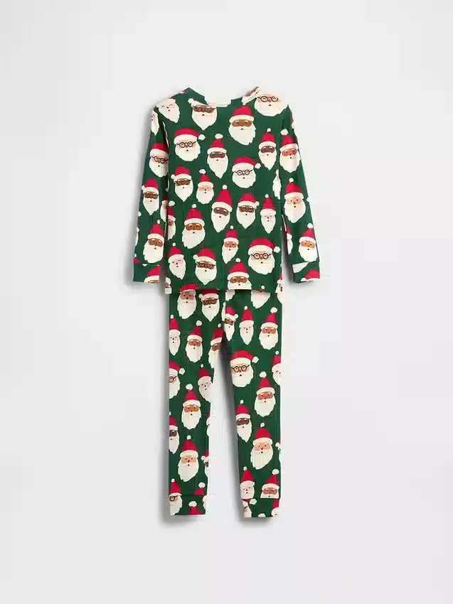 Conjunto de pijama de fiestas de algodón orgánico cepillado para niños y bebés
