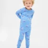 Conjunto de pijama de fiestas de algodón orgánico cepillado para niños y bebés