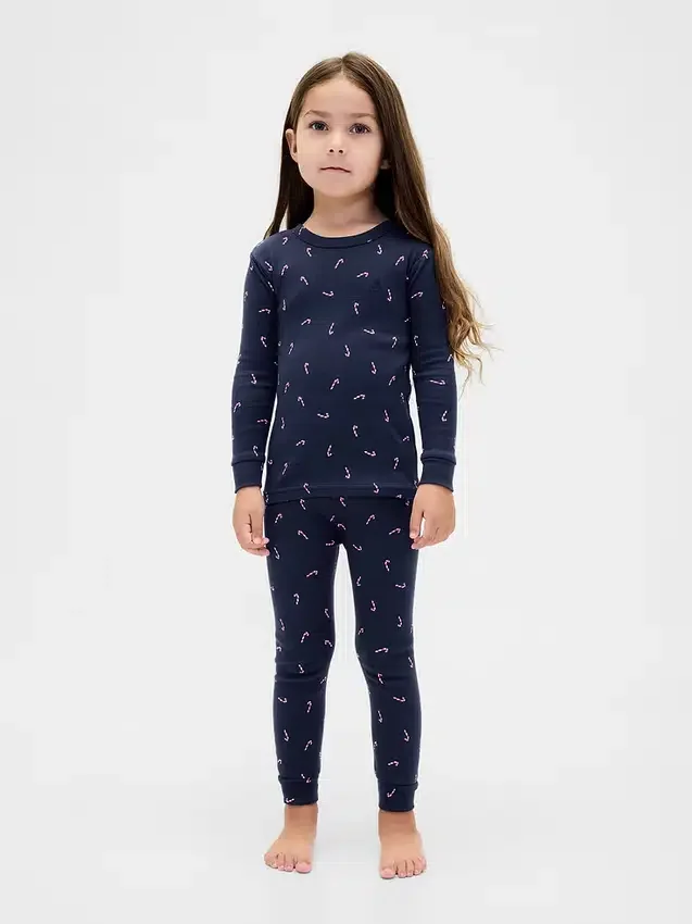 Conjunto de pijama de fiestas de algodón orgánico cepillado para niños y bebés