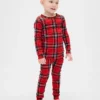 Conjunto de pijama de fiestas de algodón orgánico cepillado para niños y bebés