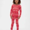 Conjunto de pijama de fiestas de algodón orgánico cepillado para niños y bebés