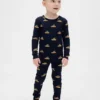 Conjunto de pijama de fiestas de algodón orgánico cepillado para niños y bebés