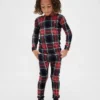 Conjunto de pijama de fiestas de algodón orgánico cepillado para niños y bebés
